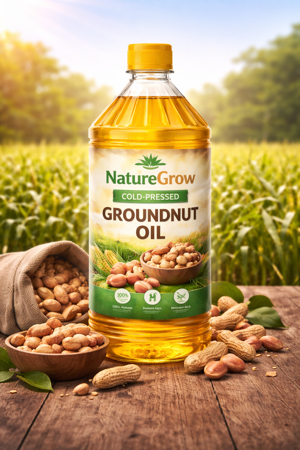 NatureGrow Cold-Pressed Groundnut Oil